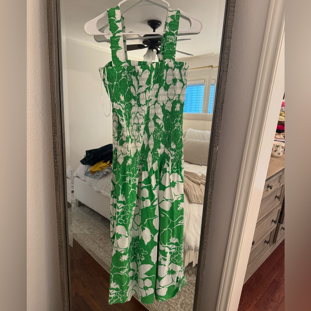 Rails Green and White Dress